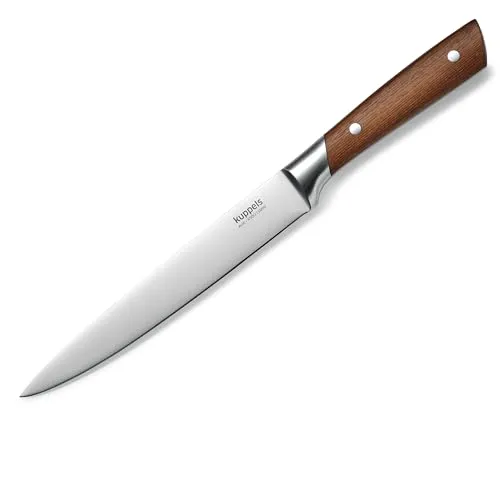 Kuppels AVID Tranchiermesser - Profi Fleischmesser mit Nieten-Holzgriff - Obstmesser & Gemüsemesser: Scharfes Tranchiermesser aus 50CrMoV15 Klingenstahl für präzises Schneiden und perfekte Balance. Komfortabler Eschenholzgriff für sicheren Halt und stilvolles Design.