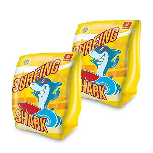 Mondo Toys - SURFING SHARK Arm Bands - Sicherheitsarmlehnen für Kinder - Material PVC - geeignet für Kinder von 2 bis 6 Jahren mit Gewicht 6 - 20 kg - 16919
