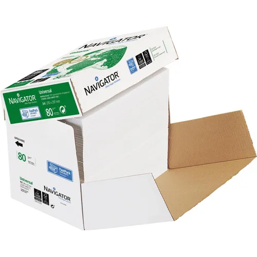 Navigator Kopierpapier Universal A4, 80g/m², hochweiß, 2500 Blatt - Hochwertiges Kopierpapier in A-Qualität, ideal für Drucker und Kopierer. Nachhaltig produziert mit 169 CIE Weißegrad für lebendige Farben und 99,99% papierstaufrei.