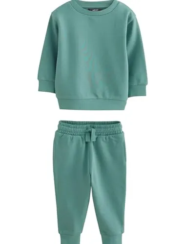 NEXT Jungen Sweatshirt und Jogginghose im einfarbigen Set Grün 74-80