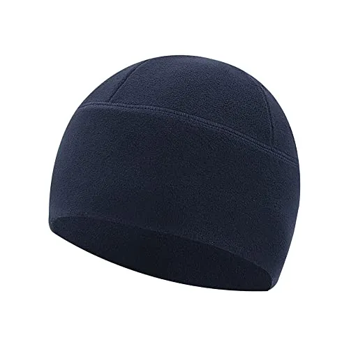 axy Fleece Mütze Wintermütze Laufmütze Fahrradmütze Sport Radmütze für Herren und Damen Helm Unterziehmütze Winddicht Thermo Radsport Radfahren Laufen MUHE3 (Navyblau)