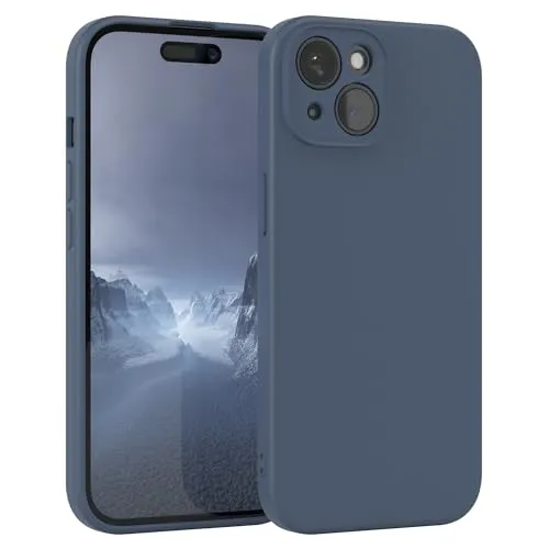 EAZY CASE - Silikonhülle für iPhone 15 Hülle Silikon Case Blau weich stoßfeste Handyhülle Schutzhülle mit Kameraschutz Dünn Premium Schutz Cover TPU Phone Bumper in Petrol Matt