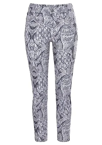 Modische 7/8-Jeggings LASCANA für Damen, Gr. 40 - Stoffhosen mit coolem Alloverprint und schmaler Passform. Super-Stretch-Qualität sorgt für besten Tragekomfort und figurbetonten Sitz.