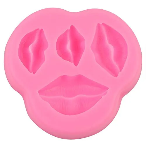 Silikonformen Kreative Lippen Form Schokoladenformen Cartoon Kuchen Backform Multifunktion DIY Dekoration Herstellung Werkzeuge für Fondant Zucker Ton Seife(Rosa)