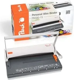 Peach Draht Bindemaschine PB300-15 - Professionelle Drahtbindung für bis zu 60 A4 Seiten, Testsieger für elegantes und einfaches Binden