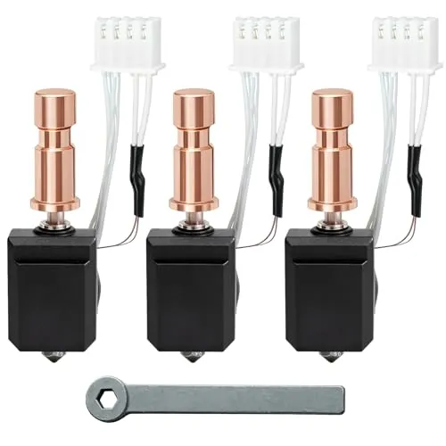 3-Pack 0.2 MM 0.4MM 0.6MM Keramik Hotend für Anycubic Kobra S1/ACE Pro, Edelstahl Druckkopf Extruder Ki mit 200K Thermistor, Hot End gehärtete Düse