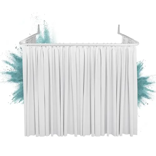 Erica Duschvorhangstange Winkelstange 85x95x85 cm - Duschvorhangstangen aus 100% rostfreiem Stahl, ideal für kleine Bäder, einfache Wandmontage ohne Bohren, erhältlich in verschiedenen Farben für modernes Design.