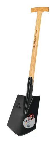 IDEAL Kompakt-Spaten Geestemünder Form, Gr. 0 - Robuster Spaten mit Eschen-T-Stiel (60 cm) für präzises Arbeiten im Garten. Ideal für enge Beete und effizientes Umgraben.