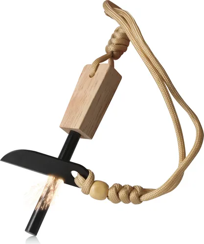 CampFeuer Feuerstahl mit Messer, Notfallausrüstung, Survival Set, Feueranzünder für Campingausflüge
