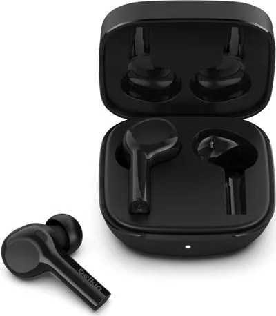 Belkin Soundform Freedom In-Ear Bluetooth Kopfhörer - Kopfhörer mit starkem Bass, 36 Stunden Akkulaufzeit und IPX5 Schutz für schweißfreies Joggen, inklusive Qi-kabellosem Ladecase.