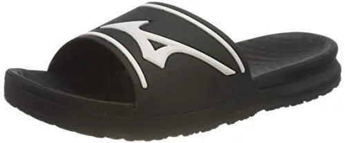 Mizuno Unisex Relax Slide 2 Dusch Badeschuhe, Schwarz Weiss, Medium EU