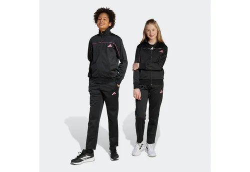 adidas Trainingsanzug Kinder Schwarz - Bequeme Trainingsbekleidung für aktive Kids - Trainingsanzug in Größe 164 von adidas, ideal für sportliche Aktivitäten und Freizeit, bietet hohen Tragekomfort und stylisches Design.