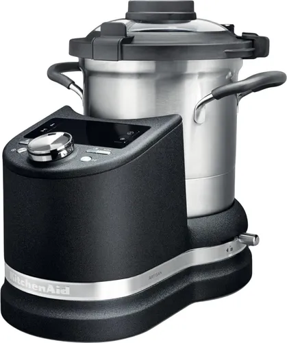 KitchenAid Artisan Cook Processor 5KCF0201EBK - Gusseisen Schwarz - Küchenmaschine mit 6 Programmen, 4,5 L Kapazität und 1500 W Leistung. Ideal für vielseitige Zubereitung, inklusive Waage und spülmaschinenfesten Teilen.
