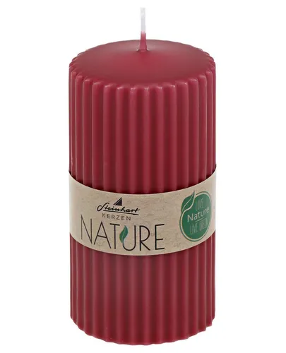 Steinhart Kerzen Stumpenkerze Rillenkerze Stumpen Nature Altrot 110 x Ø 57 mm