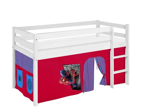 Lilokids Kinderbett JELLE Disney Eiskönigin - Hochbett mit Vorhang in Weiß - Das Lilokids Spielbett JELLE kombiniert Schlafen und Spielen. Mit einem Vorhang von