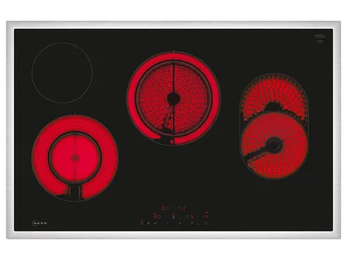 Neff T18SDH9L0 Glaskeramikkochfeld - 80 cm autark, Powerstufe für schnelles Ankochen, Bräterzone für großes Kochgeschirr, kindersicher und mit Wischschutzfunktion