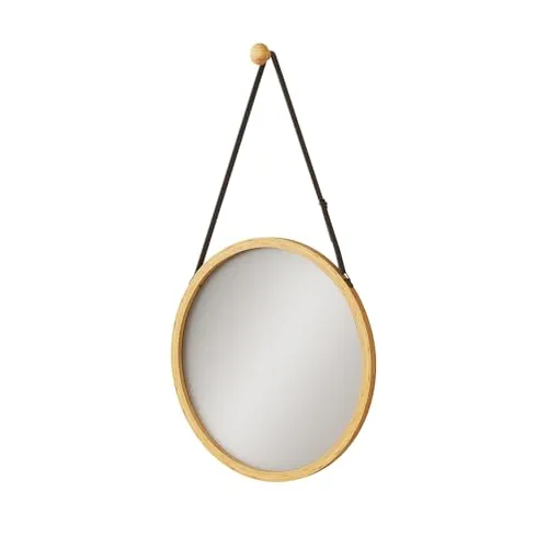 Vicco Badspiegel Mirno, Bambus, 38 x 38 cm - Badspiegel aus Bambus, ideal für flexible Platzierung und täglichen Gebrauch. Perfekt für ein frisches Morgenritual mit klarem Blick!