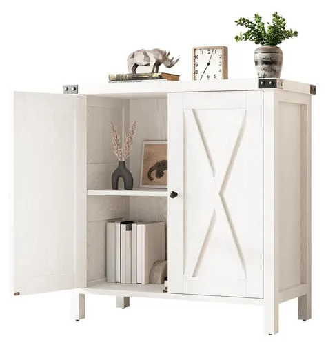 LuxusKollektion Sideboard Kommode 2 Türen 76x40x80 cm in Weiß
