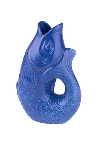 Giftcompany Dekovase Monsieur Carafon - Fisch Karaffe in Azure, 1,2l - Dekovase aus Steingut in stilvollem Azure, ideal für kreative Arrangements und als Blickfang in jedem Raum.