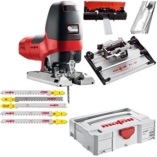 Mafell Präzisionsstichsäge P1 cc mit MAX Systainer - Hochwertige Stichsäge für präzise Schnitte, ideal für Holz- und Plattenmaterial, inklusive MAX Systainer für optimale Aufbewahrung und Transport.