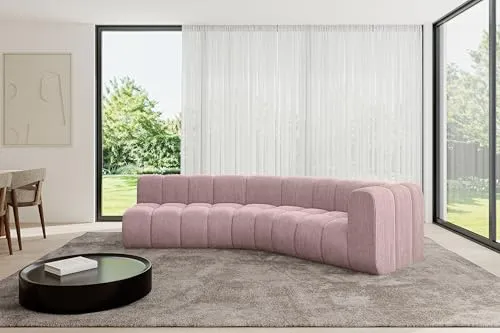 ALTDECOR Modulares Sofa Ecksofa in L-Form Corner modular Sofa Eckcouch Couch Wohnlandschaft Cauchsofa Bodensofa Polstersofa Karex-L1-308x194x70 cm Rosa