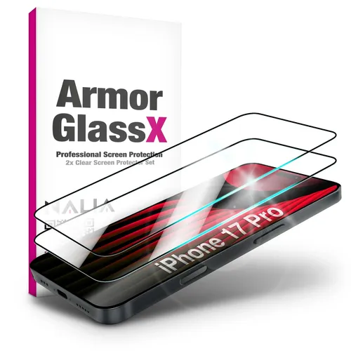 NALIA Display Glas ArmorGlassX für Apple iPhone 17 Pro (super klarer Displayschu