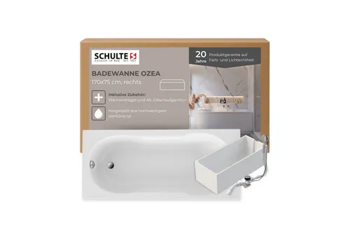 Schulte Badewanne Ozea, Komplett-Set, 170x75 cm von Schulte