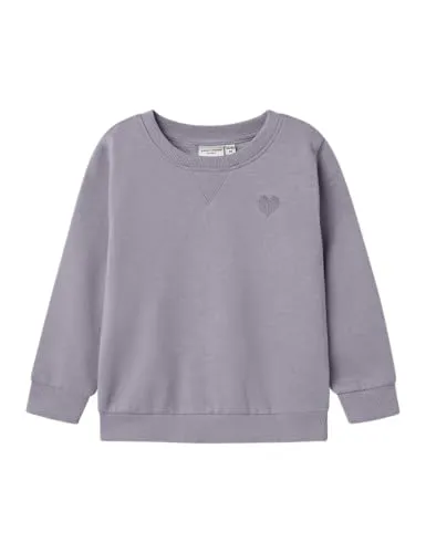 NAME IT Mädchen Nmfvima Ls Sweat Bru Noos, Lavender Gray, 122-128