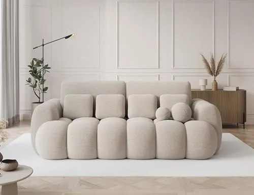 Krudox COT 3 Sitzer Ausziehbar Sofa 256x105x119 cm cm - Schlafsofa mit Bettkasten - Couch mit Stauraum und Kissen - Sofa mit Schlaffunktion - Ausklappbar Schlafsofa - Stoff Royal 18