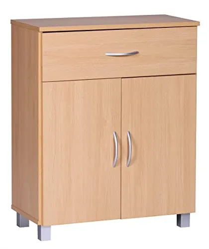 möbelando Sideboard Buche WL1.335 - Moderne Kommode mit Schublade und Türen - Kommode & Sideboard, vielseitig einsetzbar mit zwei geräumigen Fächern für Ordnung und Stauraum. Ideal für Flur oder Wohnzimmer, platzsparend und stilvoll.