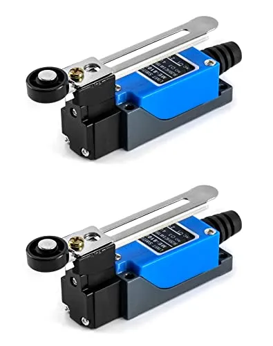 Produktbild QWORK® Endschalter, 2 Stück ME-8108 Einstellbarer Rollenhebelarm-Endschalter, NC + NO (DPDT), CNC-Fräser