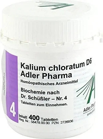 BIOCHEMIE Adler 4 Kalium chloratum D 6 Tabletten 400 St