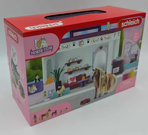 Schleich 42614 Tier Salon - Wellnessbehandlung für Haustiere, kreatives Styling mit Farben und Haarclips für fantasievolle Frisuren