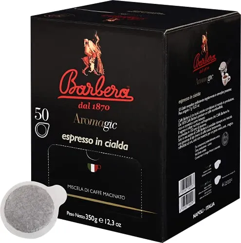 Caffè Barbera - Aromagic 50 biologisch abbaubare Pads - ESE-System - Gemahlene Kaffeemischung - Intensiv
