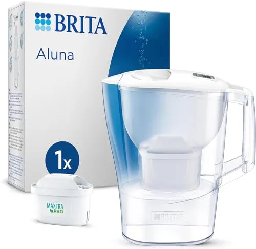 BRITA Wasserfilter Aluna inkl. 1 MAXTRA+ Wasserfilterkanne - Wasserfilter für den Haushalt mit 2,4L Kapazität, sorgt für frisches, gefiltertes Wasser und reduziert Kalk sowie Chlorgeruch.