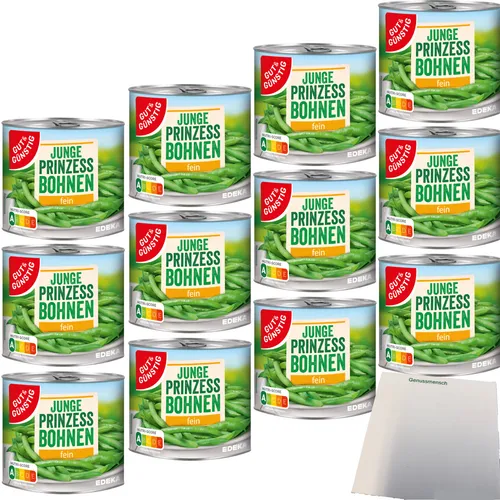 Gut&Günstig Junge Prinzessbohnen fein sortiert 12er Pack 12x400g Dose usy Block