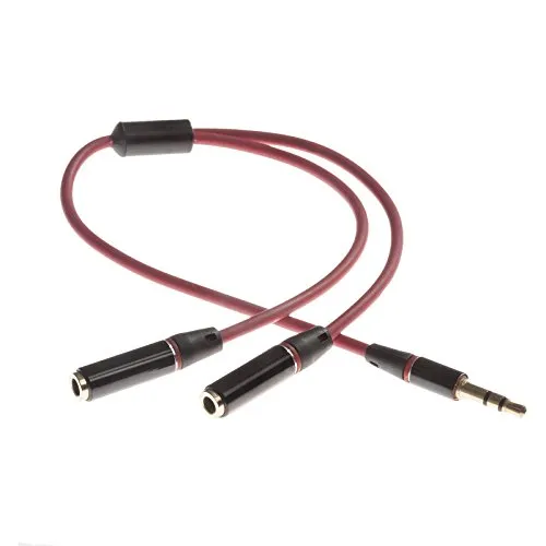 POPPSTAR Audio Y-Kabel 3.5mm Stecker auf 2x 3.5mm Buchse Stereo vergoldete Kontakte