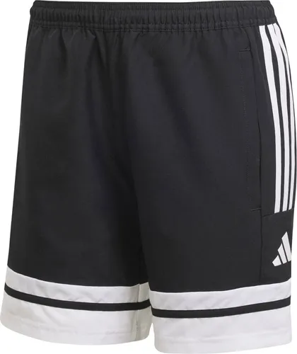 adidas Damen SQUADRA25 Downtime Woven Short, Black/White, M - Trainingshosen aus 100 % recyceltem Polyester, mit AEROREADY-Technologie für optimale Feuchtigkeitsregulierung und praktischen seitlichen Reißverschlusstaschen.
