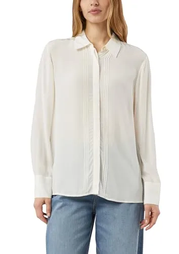 comma Langarmbluse beige Größe 36 - Elegante Langarmbluse aus 100% Viskose in Beige, ideal für vielseitige Outfits. Komfortable Passform, perfekt für jeden Anlass.