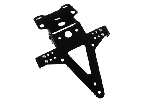 ZIEGER Motorrad Kennzeichenhalter Universal Typ 4 Standard - Universeller Motorrad-Kennzeichenhalter, schwarz pulverbeschichtet, mit verstellbarem Neigungswinkel und sportlicher Optik – keine TÜV-Eintragung nötig!