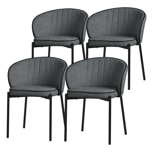 4er Set Esszimmerstuhl Polsterstuhl Küchenstuhl Wohnzimmerstuhl Stoff Anthrazit