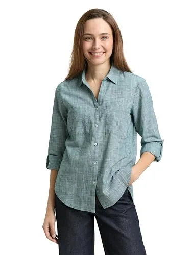 TOM TAILOR Bluse mit Brusttaschen aus Baumwolle