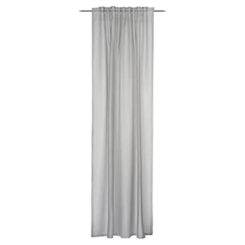 Gözze Vorhang SHINY Silbergrau 140 x 245 cm - Eleganter Schlaufenschal in Silbergrau mit melierter Optik. Halbtransparent und pflegeleicht, ideal für stilvolle Fensterdekoration. Einfache Anbringung durch verdeckte Schlaufen.