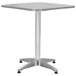 vidaXL Gartentisch Silbern 60x60x70 cm Aluminium - Stylischer Gartentisch aus hochwertigem Aluminium für Garten, Balkon oder Terrasse. Leicht und stabil, ideal für den gewerblichen Einsatz. Pflegeleicht und einfach aufzubauen. Maße: 60 x 60 x 70 cm.