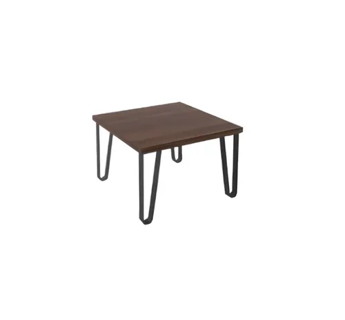 Modischer Couchtisch in Braun und Schwarz mit Holztischplatte - Eleganter Couchtisch mit quadratischer Holzplatte und Edelstahlbeinen. Ideal für stilvolle Wohnzimmer. Pflegeleicht und ideal für den Innenbereich.