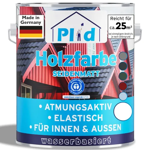 Holzfarbe 2,5l Weiß - Schnelltrocknend - Lacke für Holz mit einer Abdeckung von ca. 25m², ideal für schnelle Projekte. Die schnelltrocknende Formel ermöglicht eine Überstreichbarkeit nach nur 6 Stunden.
