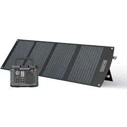 Power Set PS300-120: Tragbare Powerstation mit 120W Solarpanel - Solaranlagen: Kompakte Powerstation mit 231Wh und 300W Leistung, ideal für autarke Energieversorgung unterwegs, inklusive LCD-Display und BMS für maximalen Schutz.