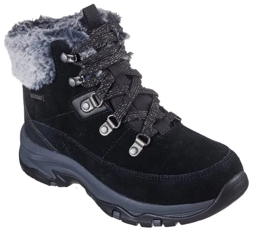 SKECHERS TREGO Winterboots für Damen, Gr. 35, schwarz - Wanderschuhe aus wasserabweisendem Veloursleder mit wärmendem Futter und Skechers Air-Cooled Memory Foam für maximalen Komfort. Ideal für kalte Tage und Freizeitaktivitäten.