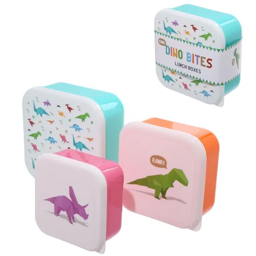Jack Evans Dino Häppchen Dinosaurier Lunchboxen Brotdosen 3er Set S/M/L