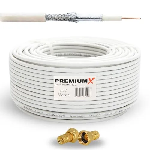 Premium X 100m Sat Koaxial Mini Kabel 90dB